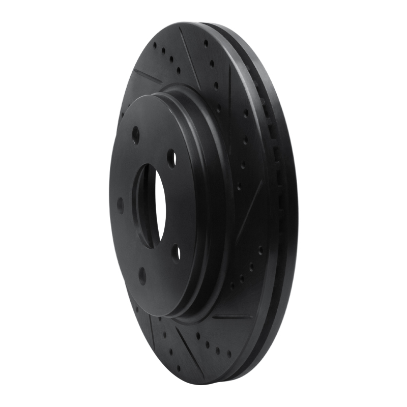 Jeep J8 Brake Rotor (1) - Front Right - R1 Concepts - Drilled & Slotted - Black - `08-`12